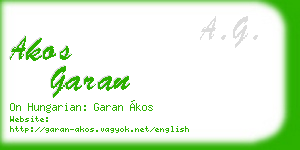 akos garan business card